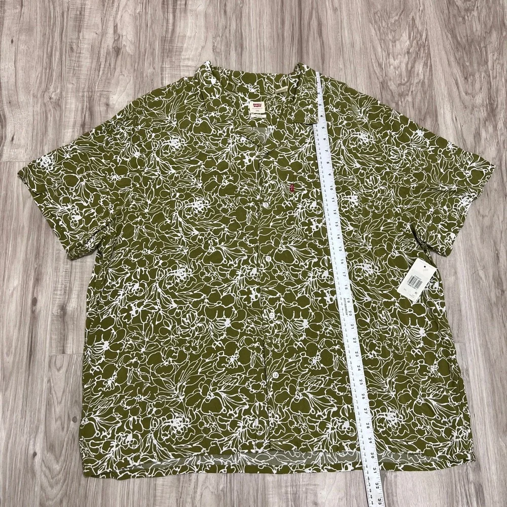 Levi's Classic Camper Shirt 2XL Green printed Relaxed Fit